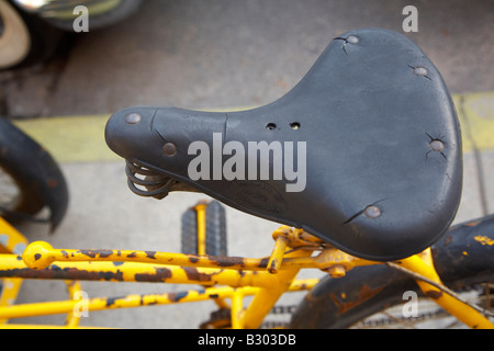 Close-up du siège de vélo Banque D'Images