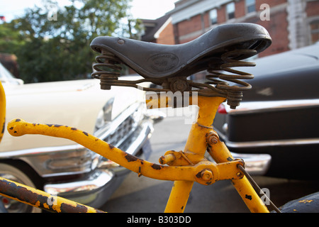 Close-up du siège de vélo Banque D'Images