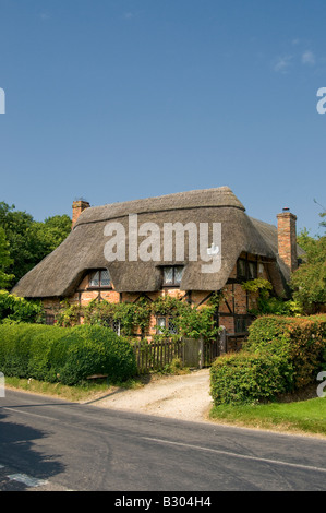 Longstock Hampshire Angleterre Thatched cottage Banque D'Images