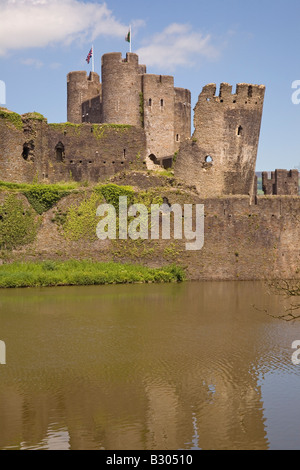 Château de Caerphilly, 13e siècle, caerphilly, Pays de Galles, Royaume-Uni Banque D'Images