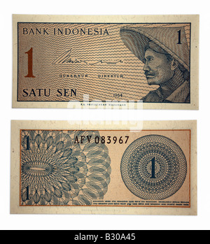 1 Satu Sen, l'argent de l'Indonésie Banque D'Images