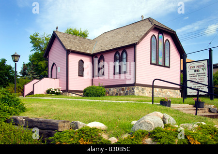 La prune d'un musée de l'Église Patrimoine Souris autrefois l'église anglicane St Lukes à Souris Manitoba Canada Banque D'Images