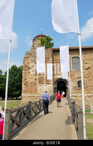 Entrée du château de Colchester datant du 11th siècle, Upper Castle Park, Colchester, Essex, Angleterre, Royaume-Uni Banque D'Images