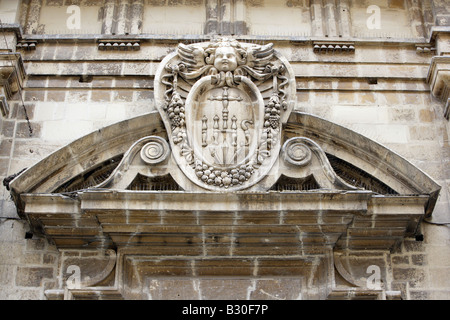 Symbole chrétien, IHS, La Valette, Malte Banque D'Images