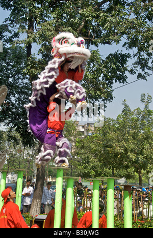 Acrobatic Troup Tet Saigon Vietnam vacances Festival Banque D'Images