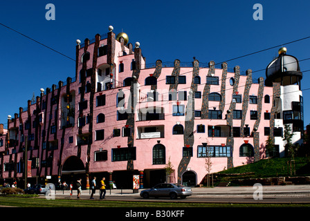 La Citadelle verte conçu par Friedensreich Hundertwasser, Magdeburg, Allemagne Banque D'Images