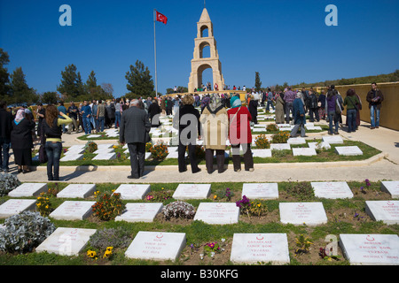 Cimetière du 57e Regiment de Canakkale Gallipoli Martyrs Turcs Turquie Banque D'Images