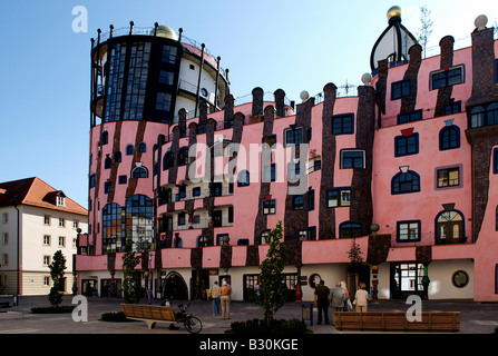 La Citadelle verte conçu par Friedensreich Hundertwasser, Magdeburg, Allemagne Banque D'Images