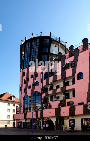 La Citadelle verte conçu par Friedensreich Hundertwasser, Magdeburg, Allemagne Banque D'Images