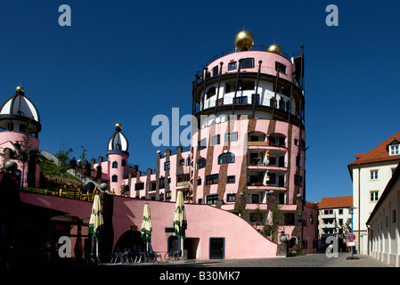 La Citadelle verte conçu par Friedensreich Hundertwasser, Magdeburg, Allemagne Banque D'Images