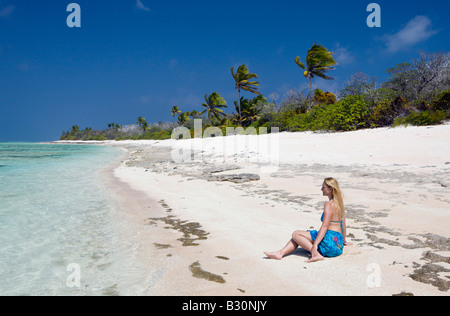 Bikini Beach à l'atoll de Bikini des Îles Marshall Micronésie Océan Pacifique Banque D'Images