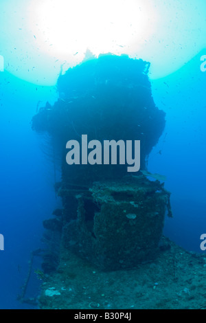 Pont de l'USS Saratoga atoll de Bikini des Îles Marshall Micronésie Océan Pacifique Banque D'Images