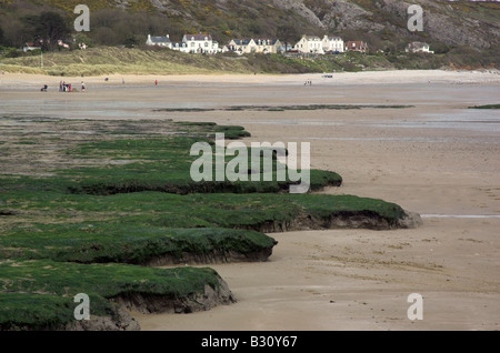 La plage de Port Eynon sur la péninsule de Gower au Pays de Galles Banque D'Images