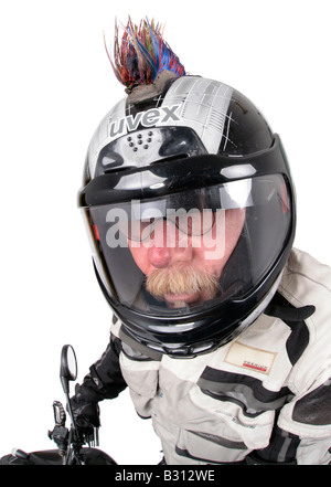 Quod pilote avec casque Banque D'Images