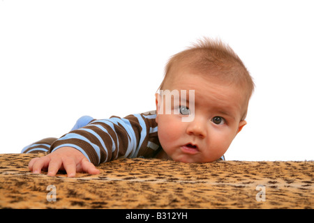 Portrait of a baby lying on a Blanket Banque D'Images