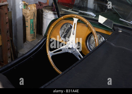 Volant et tableau de bord de Morgan sports car Banque D'Images