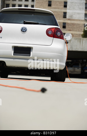 VW GTI avec cordon d'alimentation électrique Banque D'Images