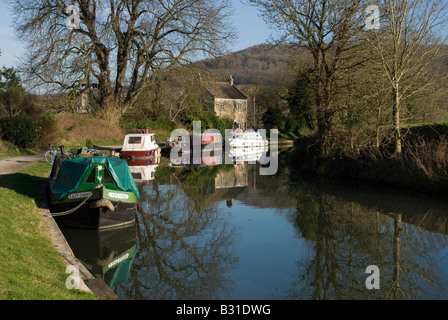 Hiver Kennet & Avon Canal à Bathampton près de Bath Somerset Banque D'Images