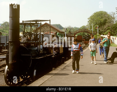 UK Angleterre County Durham le musée en plein air Beamish réplique de George Stephensons Locomotion locomotive de chemin de fer Banque D'Images