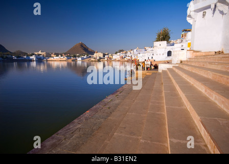 Lac Pushkar, Pushkar, Rajasthan, Inde, sous-continent indien, en Asie Banque D'Images