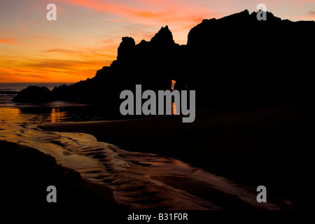 Pfeiffer Beach Sunset Big Sur Californie Banque D'Images