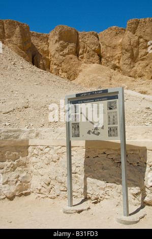 La tombe de Toutankhamon n° 62 dans la colline sur la rive ouest du Nil à Louxor en Égypte Banque D'Images