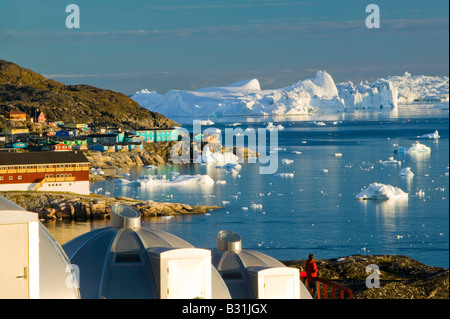 Des igloos en raison de l'Arctique à Ilulissat Groenland Hotel Banque D'Images