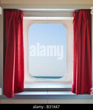 Vue depuis le hublot de P&O North Sea Car-ferry Zeebrugge Hull sur route, Royaume-Uni / Belgique Banque D'Images