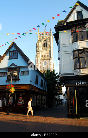 Tour de l'Église Saint-laurent au lever du soleil, Lane, Ipswich, Suffolk, Angleterre, Royaume-Uni Banque D'Images