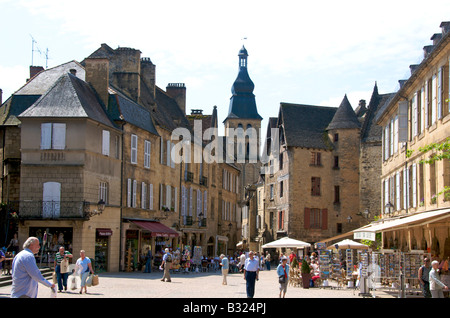 Place de la liberté, Sarlat-la-Canéda, Dordogne, France Banque D'Images