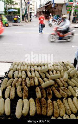 Banane grillée en vente à Bangkok, Thaïlande Banque D'Images