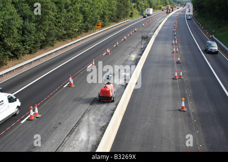 Travaux sur le M11 du Hertfordshire, England uk go Banque D'Images