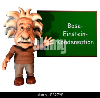 Albert Einstein en face d'un conseil Banque D'Images