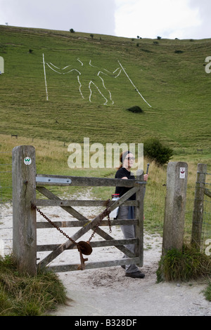 Long Man de Wilmington, Windover Hill, East Sussex Banque D'Images