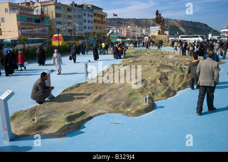 Grande carte tridimensionnelle de Gallipoli Çanakkale Turquie Banque D'Images