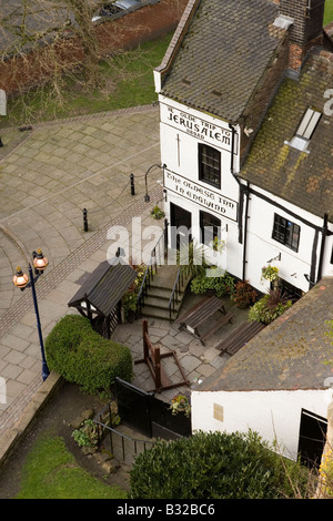 Ye Olde Trip to Jerusalem a plus de 800 ans, c'est la plus ancienne Englands inn près de Nottingham Castle Banque D'Images