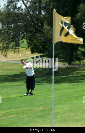 Déchiquetage en golfeur le 17ème trou Varadero Cuba Banque D'Images