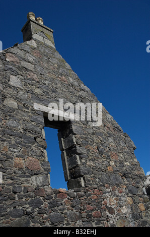 Les vestiges de la chapelle maison sur l'île de Mingulay, Hébrides extérieures, en Écosse. Banque D'Images