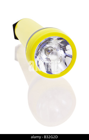 Lampe jaune sur fond blanc Banque D'Images