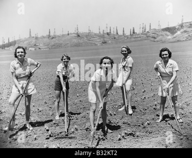 Portrait des femmes dans la zone d'excavation Banque D'Images