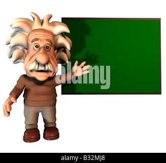 Albert Einstein en face d'un conseil Banque D'Images