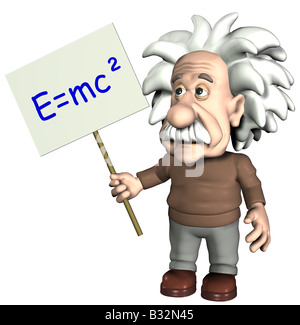 Albert Einstein avec signe Banque D'Images