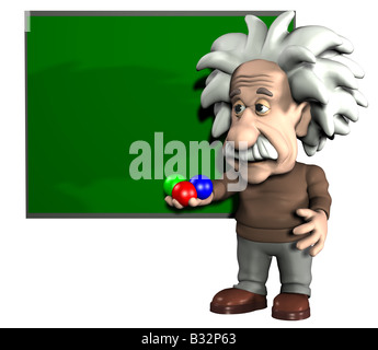 Albert Einstein en face d'un conseil Banque D'Images