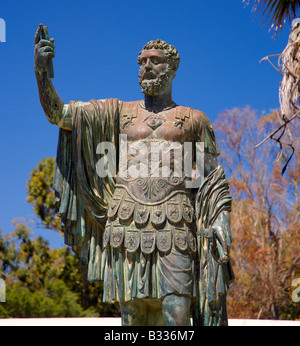 Statue en bronze de Septime Sévère à l'extérieur de Leptis Magna, Libye, Musée de l'Afrique du Nord Banque D'Images