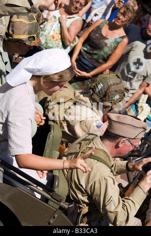Les célébrations à Cavalaire,sud de la France à l'occasion de l'anniversaire du débarquement allié, le 15 août 1944 Banque D'Images