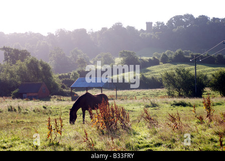 Vue sur le site de bataille de Edge Hill Tour Edgehill, dans le Warwickshire, Angleterre, RU Banque D'Images