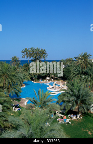 Hôtel Odyssee dans l'île de Djerba Zarzis Tunisie Oasis Banque D'Images