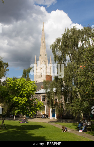 Cathédrale de Norwich norfolk d'East Anglia angleterre uk go Banque D'Images