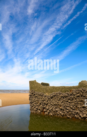 Épave du navire sur la plage de Southport Chrysopolis Banque D'Images