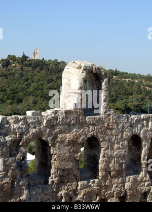 Le théâtre de Dionysos à l'Acropole, Athènes Banque D'Images